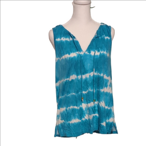 Michael Kors Turquoise White Tie Dye Tank Top Large